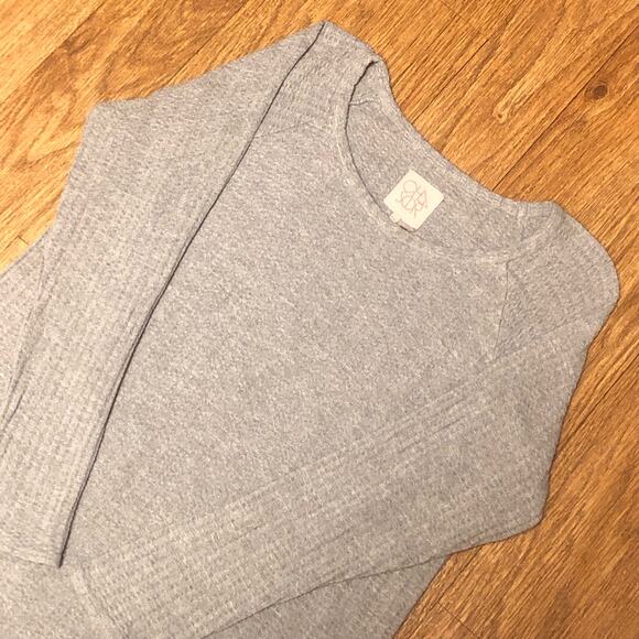 Revolve Chaser Gray Textured Waffle Knit Pullover Sweater Size XL - Picture 3 of 11